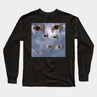 Weirdcore Eyes and clouds design - Dreamcore patter outfit Long Sleeve T-Shirt